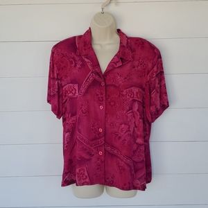 David Lindsay Magenta Top Size 10
